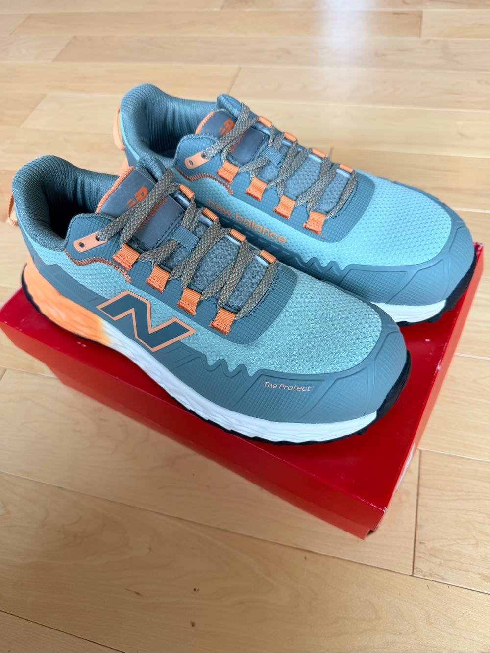 New Balance Cremorne Composite Toe Work Shoes Women 10 Wide Aqua Pumpkin